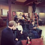 Meghan Ory Instagram - Scenes from a date night….Most alone time with hubby since kids 😂 -at work😂 @johnny_reardon_ @hudsonandrex 📸 @ella__keefe #onset