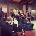 Meghan Ory Instagram - Scenes from a date night….Most alone time with hubby since kids 😂 -at work😂 @johnny_reardon_ @hudsonandrex 📸 @ella__keefe #onset