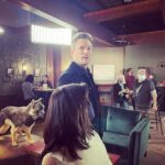 Meghan Ory Instagram - Scenes from a date night….Most alone time with hubby since kids 😂 -at work😂 @johnny_reardon_ @hudsonandrex 📸 @ella__keefe #onset