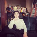 Meghan Ory Instagram - Scenes from a date night….Most alone time with hubby since kids 😂 -at work😂 @johnny_reardon_ @hudsonandrex 📸 @ella__keefe #onset