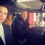Meghan Ory Instagram - This is the only way I can track down my super busy hubby @johnny_reardon_ —job crash😂 Work wife #diesel and wife wife on #hudsonandrex @hudsonandrex