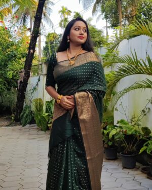Meghna Vincent Instagram - “The charm of Pattu saree never fades away “
Costume by @zilabystephy 
Ornaments @newlookbeautycollections