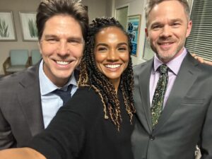 Mekia Cox Instagram - 2 of my fav people to work with….well everyone on this set is my favorite person to work with but I do love these guys!! 😜 @therookieabc #therookie