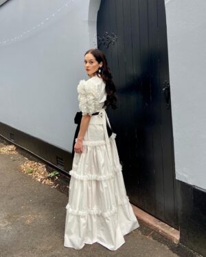 Melanie Zanetti Instagram - @aacta Day 2! Had a swell time catching up with friends both old and new. ✨✨✨

Dressed by @gailsorronda 🖤 I have been obsessed with her dreamy/romantic/goth/doll/ethereal creations for years so it was an absolute DREAM to wear her for the AACTAs 🤍✨

Jewelry @monies_official 🤍✨

Hair and make up by the wonderful @katieangusmakeupartist 🤍✨
