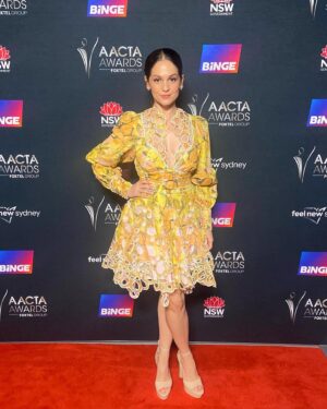Melanie Zanetti Instagram - Had a blast presenting a couple of awards at the @aacta today with @natalie.tran 🤍and @officialblueytv took home its 4th consecutive AACTA for best kids Television program! 🧡✨
Huge thanks to - 

Dress @acler ✨
Hair @hairdressers_diary 
Make up @annabelbartonbeauty 
Jewelry @_mimco
Hot date @zoe_ventoura