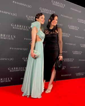 Melanie Zanetti Instagram - A veritable mountain of photos from the wonderful premiere of Gabriel’s Redemption in last night. 
Huge thank you @toscamusk for creating such a brilliant eve in London, to @lipstickkelly for my gorgeous luminous make up look and @lukepluckrose for the finger waves of my dreams and to my manager @bethslg for once again finding the best talent and organizing everything! 

And to @veronicaspadaro who designed this dress with me, made half of it in Italy and half of it here in London who took me seriously when I said ‘can we make the sleeves feel like fish fins? I’m thinking 1930’s Hollywood meets mermaidcore straight out of the ocean’ and she TOTALLY nailed the brief. Thank you for your creativity, incredible skill and beautiful friendship, I just adore you! 💖✨💖✨

Make up @lipstickkelly 
Hair @lukepluckrose 
Dress @madetomeasurenyc @veronicaspadaro 
Shoes @jimmychoo 
Bag @olgabergofficial
