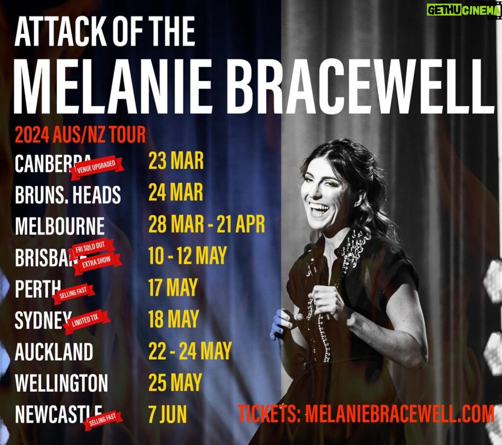 Melanie Bracewell Instagram - TESTING TESTING. Is my social media working again? I feel like a worldwide social media outage is the perfect time to post about my brand new show “ATTACK OF THE MELANIE BRACEWELL” that I am touring around Australia and New Zealand. Wouldn’t you agree?