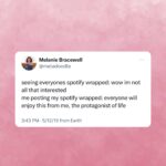 Melanie Bracewell Instagram – It’s that time of year again #spotifywrapped