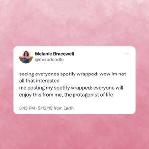 Melanie Bracewell Instagram - It’s that time of year again #spotifywrapped
