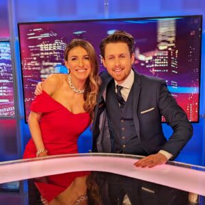 Melanie Bracewell Instagram - Tonight we wrap up 2023 with our final episode of the year. I’m very lucky to be able to do this as a job with this guy.  T̶o̶m̶ Tim is the kindest, hardest working intern I know. We have the best time putting the show together every week, cry laughing in the office at the stupidest things. Plus sharing the desk with Mel T and all the other guests we’ve had this year has been a treat. Can’t wait to show you all our favourite moments from the year. Don’t miss it!
Dress: @rebeccavallance 
Jewellery: @witcheryfashion 
H/MU: @monicapmakeup 
Stylist: @styld_by_ld