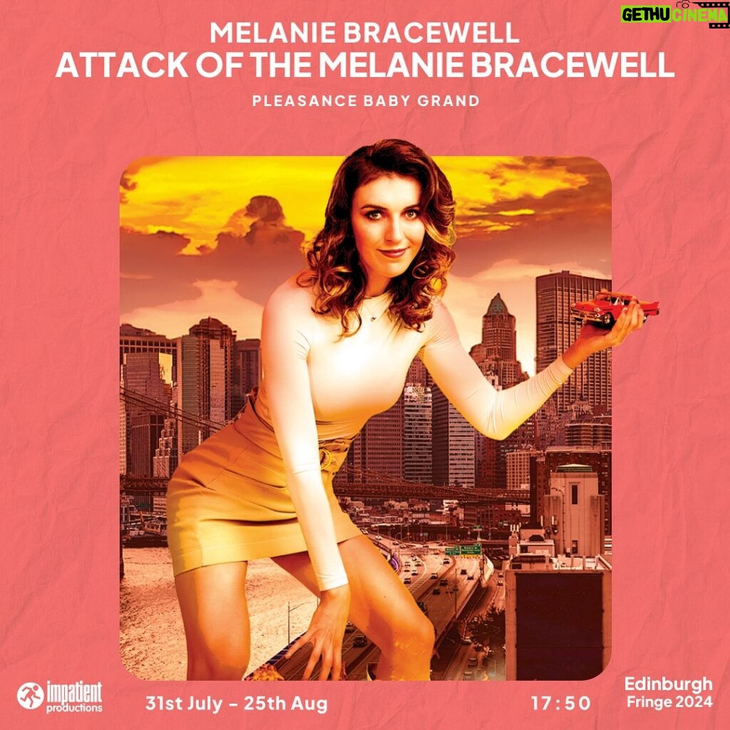 Melanie Bracewell Instagram - 🦖 It’s MELANIE BRACEWELL! 🦖 Melanie (Taskmaster NZ) spent years trying to be a ‘chill girl’, but in an instant – everything changed. This is a story of revenge. A story of justice. Mostly, it’s Melanie’s signature style of goofy, punchline-heavy comedy that has earned her sell-out shows all around the world. But also the revenge bit. Pleasance Courtyard Baby Grand, 17:50 31st July - 25th August (not 13th) Tickets are available @thepleasance website, link in bio! Don’t miss this multi award-winning comedian in her Fringe debut (she promises she won’t actually attack you). ‘Punchlines for days’ Sydney Morning Herald ‘A star in the making’ New Zealand Herald