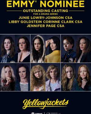 Melanie Lynskey Instagram - I’m beyond honoured to have received two Emmy nominations this morning!! You know me, I like to talk about everyone so I’m doing two separate posts. This one is about Yellowjackets. 
Our amazing casting directors were nominated for a reason!! Thank you Libby, Junie and Josh. 
@yellowjackets is an ensemble show in the truest sense of the word and I marvel constantly at the individual talent of each one of these actors. And when they work  together, I truly think magic happens. My nomination feels like a celebration of our ensemble, and not a recognition for me. I’m so proud to be part of this group of actors. I could not have better scene partners than this astounding  group- @warrenkole, @sarahdesjardins , @jeffholmanofficial @tawnycypress ,@simonekessell, #laurenambrose, @juliettelewis & the miracle that is @riccigrams. I love working with all of you. I’m so lucky and I get to learn from all of you every day. Every new cast member this season added more magic to the ensemble- thank you for being with us @electrice @nicoleamaines @francoisarnaud @nuhajes  @nia_sondaya @john_p_reynolds @mr.samersalem @imjennaburgess  and Lauren and my sweet friend @simonekessell. With beautiful work as always from @rukiya.bernard Aiden Stoxx and Alex Wyndham. And to our 90s cast- you all know I’m the president of your fan club and Maman Patate for life. You all gave stunning performances this season. Stunning. I’m so honoured to know you all and be on a show with you. Thank you @sammihanratty @jasminsavoy @liv.hewson @courtneyeaton @soapy.t @stevenakrueger @ella_purnell @itskevinalves @alexabarajas__ @myalowe , Nuha and Jenna and Nia. 
And petite patate @sophie__nelisse, the best actor I know. You are magic and what you did this season was absolutely unbelievable. I love you beyond and I’m in awe of your talent. 
Thank you to the best crew IN THE WORLD, thank you to @showtime and @eone_tv. Thank you finally and especially to our writers, who created this story and put their hearts out there and give absolutely everything to this job. I love you all and I’m so grateful for the material you keep giving me. Here’s to you all being paid fairly and our whole team getting back to work.