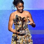 Melanie Lynskey Instagram – Beautiful photo of @ayoedebiri taken by Michael Buckner that I probably shouldn’t be using?? But this speech and this moment and this dress and this incredibly well-deserved win were the highlight of the day for me 💖 was watching backstage with the kind and brilliant Paul Mescal and we were both jumping up and down