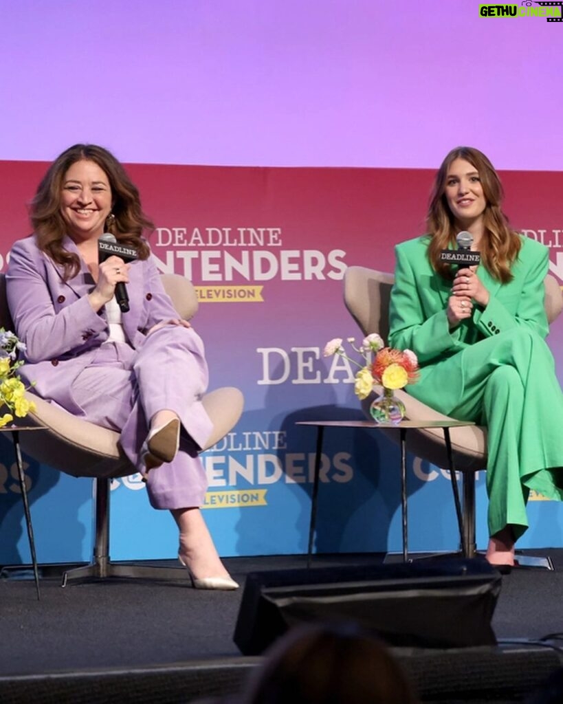 Melanie Lynskey Instagram - I met a true hero of mine, @cherylstrayed , and I lost it a little bit! She was lovely. Very honoured to do this panel for @deadline with beautiful @sophie__nelisse and our amazing director @lizfgarbus!! Very big thanks to @toryburch for this lovely, comfy, pretty dress 💕 to @misha_rudolph_stylist for putting it all together and to @stephensollitto and @dickycollins for such lovely hair and makeup and as always, lots of fun. Next time I really will have mimosas so it will truly be like we’re just hanging out having brunch 💕 Little adorable heart nails by @nailsbyshige !!! And THANK YOU to @lynette.rice for moderating!! Always so good to see you