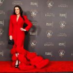 Melanie Lynskey Instagram – What an honour to attend the Creative Arts Emmys yesterday as a nominee ❤️ and a presenter, with my cute date. And my goodness- the hugest honour was wearing this perfectly fitted custom @csiriano gown- I cannot believe the beautiful design that Christian created for me, and it was crafted so perfectly. Thank you to everyone at @csiriano and especially thanks to Christian, I know how busy you are and this means the world to me. Thank you. 
Thank you to my amazing friends @stephensollitto @marcusrfrancis @nailsbyshige and @misha_rudolph_stylist for being so cool when I forgot my keys and making a very stressful hour locked outside my house actually really fun. They put this look together in record time once we finally got inside and I am just so lucky to know you all and get to work with the most talented and kindest people in the business. I felt so beautiful. Thank you. 
As always Misha chose the most gorgeous @martinkatzjewels with help from our angel @periellenb. So elegant!! 
I love this @tylerellisofficial bag (thank you @aimeecarpenter17) and as always @jimmychoo shoes because life is too short to be uncomfortable all night long and no shoes are comfier than Jimmy Choo. 
Seeing my @thelastofus friends from so many departments, many of them holding Emmy statues (!!!), was so fun. I got to see and hug the world’s most wonderful actor and human, @murray.bartlett. And seeing @pascalispunk and @lamarjohnson and @keivonnwoodard all sitting together, I was kind of taken aback at how much amazing talent is on the show. How lucky was I to be part of it. And the brilliant @stormreid and @nickofferman won for their heartbreaking, groundbreaking, deeply truthful work and gave the best speeches. Plus a @thesamrichardson win!!! What a night. If you’ve gotten to the end of this caption give yourself a nice reward. That’s a lot of reading!! Thank you!!