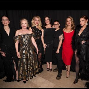 Melanie Lynskey Instagram - Oh my gosh- thank you so much @csiriano for inviting me to sit in the front row of your beautiful show. It was so gorgeous and inspiring and the dinner and after party were too much fun. Christian makes everyone feel loved and welcomed. As always I didn’t take enough photos but I’ll remember this night forever. So fun to get to spend time with the most incredible group of fun, fierce and talented women. 
Thank you to @misha_rudolph_stylist for styling and posing with me on the beautiful stairs of the plaza
Thank you to @helenreavey for the sexy hair, @genevieveherr for beautiful makeup and @pattieyankee for perfect manicure. And to all for the chats and lovely time hanging out with me and memaw who was visiting (@yasbeckamy)
This @joshlevkoffjewelry was incredible
Feeling very lucky 💖💖💖