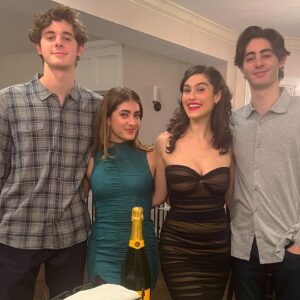 Melina Kanakaredes Instagram - My hubby and I split the lucky coin between our two pieces of Vasilopita (Greek New Years bread)- definitely a sign of teamwork and good fortune! Love you Pete! We celebrated with our wonderful family and toasted to our new niece Deme as the best of 2022. Lastly,  I had to Dance my way into 2023- just couldn’t help myself!😂♥️😘 Happy New Year to all! May 2023 be the best year ever for everyone!