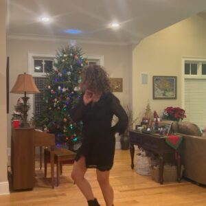 Melina Kanakaredes Instagram - My hubby and I split the lucky coin between our two pieces of Vasilopita (Greek New Years bread)- definitely a sign of teamwork and good fortune! Love you Pete! We celebrated with our wonderful family and toasted to our new niece Deme as the best of 2022. Lastly,  I had to Dance my way into 2023- just couldn’t help myself!😂♥️😘 Happy New Year to all! May 2023 be the best year ever for everyone!