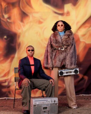 Melina Matsoukas Instagram - Me and my sis burning shit down for the culture.  By Awol Erizku.