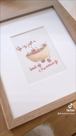Melise Instagram - life is just a bowl of cherries, so frame your random doodles ✍🏼➰🍒
.
.
#framedart #diyhomedecor #crafts #cherries #meliseenplace