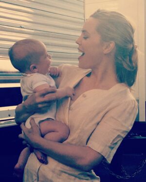 Melissa George Instagram - My baby boy on set with me, Hollywood days when life was free and easy... I cherish that time.