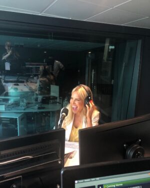 Melissa Tkautz Instagram - Serious happy place moment! 📻 🎧 
You know you’re having a ball when time flies by and before you know it you’re wrapping up for the day. Love my @triplemaussie days ... makes every day like Friday! .. What’s happening this weekend? I hear there’s some kind of parade? Hmm 🤔 🌈