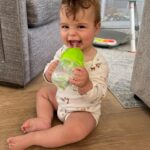 Melissa Claire Egan Instagram - Happy 1st Birthday Caden Robert Katrosar!🥳❤️🎂 You are such a gift from God and a miracle and we love you so much!!! You are the happiest little boy, you love peaches and blueberries, and already have the best sense of humor. Dad really wants you to be a lefty but no pressure. (*Instagram is being weird today, there are some repeats😆)