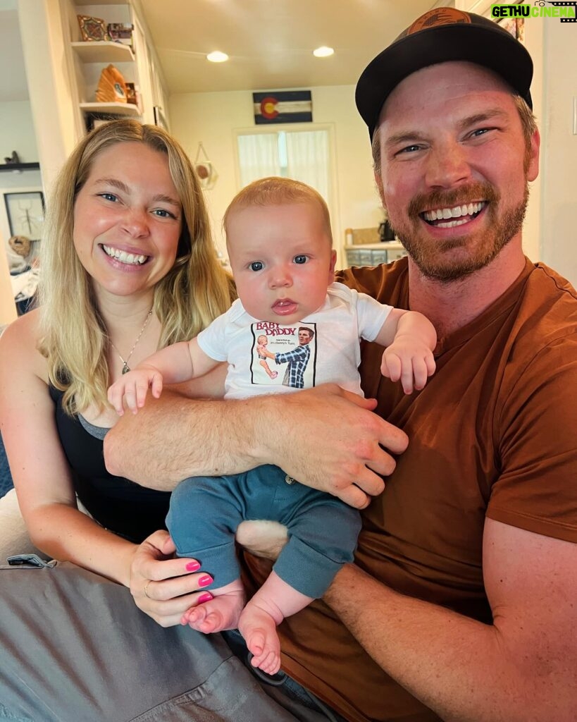 Melissa Peterman Instagram - Today Denali met his Aunt Melissa. I will love him the loudest and forever. He is so beautiful, so loved and won the parent lottery with Derek and Lisa. I remember the first day I met Derek at the table read for Baby Daddy, so sweet, talented and funny. 100 episodes of fun, 12 years of friendship, watching him find the love of his life in Lisa, who is a phenomenal human, getting to officiate their wedding and today meeting their son filled my heart with joy..... I might have cried a tiny bit. Forever Family. I love you @derektheler and @lsummerscales #yesimadethatonesie ❤️