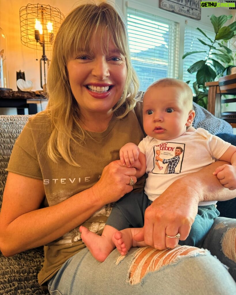Melissa Peterman Instagram - Today Denali met his Aunt Melissa. I will love him the loudest and forever. He is so beautiful, so loved and won the parent lottery with Derek and Lisa. I remember the first day I met Derek at the table read for Baby Daddy, so sweet, talented and funny. 100 episodes of fun, 12 years of friendship, watching him find the love of his life in Lisa, who is a phenomenal human, getting to officiate their wedding and today meeting their son filled my heart with joy..... I might have cried a tiny bit. Forever Family. I love you @derektheler and @lsummerscales #yesimadethatonesie ❤️