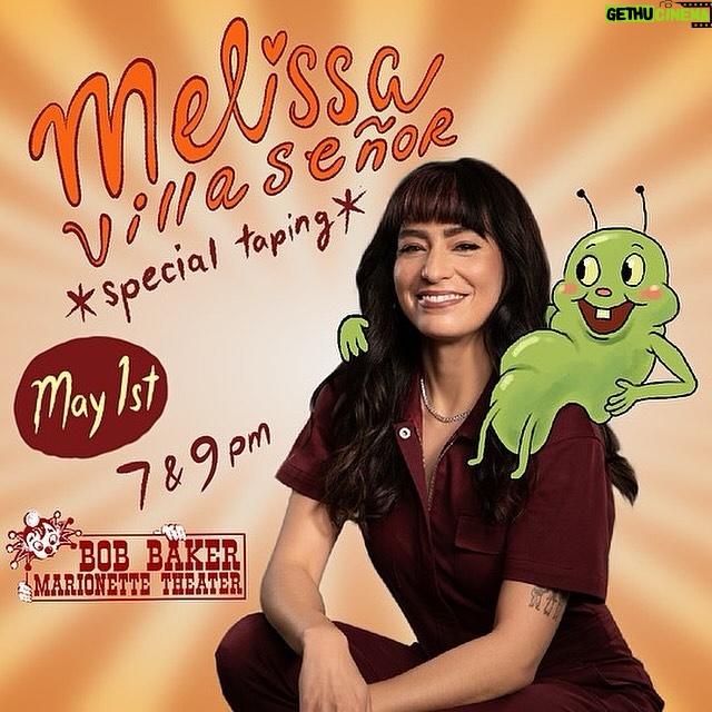 Melissa Villaseñor Instagram - ****update: sold out ! THANK YOU!!!!!! My lovely Meliss fans! I need you! I’m taping two shows of my stand-up hour at the precious @bobbakermarionettes theater May 1st!! Going to have @wolvesofglendale open and play a song we wrote together! Ticket link is in my bio!! Floor seats they have cushions for your buns! Poster by @marlomeekins