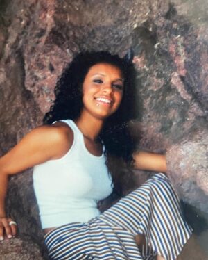 Melody Thornton Instagram - Get into this Y2K brilliance! Yes… I dressed like this to school. Yes… my eyebrows were non existent. I dyed my hair a jet black as I could get it! The patchwork pants 😩 I would pay 💰 loot for those now.