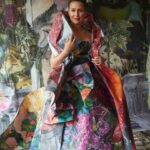 Melora Hardin Instagram - Absolutely LOVED working with these creative artists! Such a joyful and beautiful collaboration! THANK YOU Johan, Randy & Steeve and also Esther & Patrick at Wynil. So excited to share this paper dress, hat & stole are made from my new line of wallpaper! Yes, this is a paper dress! if you want to see and/or buy my first line of Storyboards by Melora Hardin wallpaper based on my original collage art check it out on my website www.Melora.com
