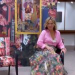 Melora Hardin Instagram - Thank you everybody who came out to support and enjoy my fine art collages at my first gallery show at gallery Le Royer in Montreal! Was such a joyful exhibition, and I felt all the love! P.S. my skirt is my collage art as well as the upholstery on the chairs and the wallpaper 💖