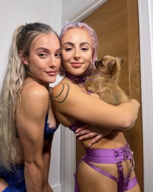 Mercedes Valentine Instagram - Who’s cuter, us or the dog? 🐶