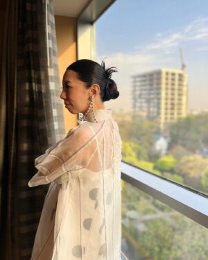 Merenla Imsong Instagram - Dressed in this gorgeous number from @lovebirds.studio while being surrounded by the best people for #PrimeVideoPresents. Kisses to my fairygodmothers @longchenhl @longkumer.x @polome_b 
Dress & earrings - @lovebirds.studio 
Styled by - @longchenhl 
MUA - @themakeupwaley 
Hair - @hairstyler_artist
Emotional support human - @tillotamashome