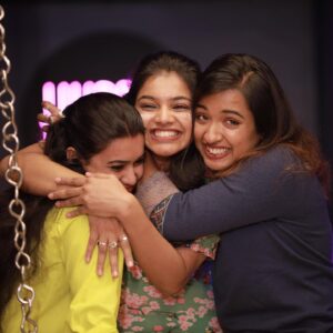 Mersheena Neenu Instagram - Colleagues ➡️ Friends ➡️ Sisters❤️

Thank you is never going to be enough for what you both made me feel!! Ive heard of bridal shower before the wedding but you guys are a bit too thoughtful and creative!! Who does bridal shower before the engagement? My Girls do😎 
I love you both to the core!! Cheers to many more arguments,fights,trips,gossips,dance,food and fun!!
@real_neenu this girl won my heart❤️
This is the bond Shalini,Susmitha and Preethi share in real😋

With that- 11 days to the 11th💃🏻

Thank you @huddlescafe for having us
Thank you @anu_memories_ for capturing us
Thank you @utterly_butterly_bakes for the yummiest cake