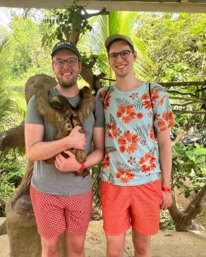 Michael Bruner Instagram - Our honeymoon is by far my favorite trip @haydenmiddleton and I have taken yet 😘 We’ve been back for less than a week, and I already want to go on another cruise 😂 we had such a great time with @royalcaribbean exploring Mexico, Belize, and Honduras! Some highlights: visiting sloths, monkeys, and birds in Roatan; snorkeling and visiting incredible beaches; seeing Mayan ruins; and definitely meeting the Queen of Survivor, @sassysdt !! Making all of these memories with Hayden and unplugging for a week was just what we needed after some April snowstorms and our recent move! Getting out of vacation mode has been a challenge, but I can’t wait for our next adventure together 💙

#honeymoon #royalcaribbean #belize #honduras #mexico #queenstaysqueen