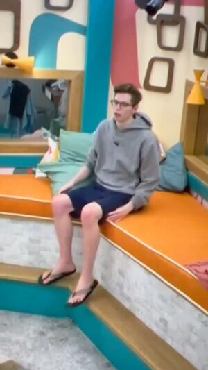 Michael Bruner Instagram - Michael is busy strategizing, studying, and playing social game in the Big Brother house. He made sure to get some studying in last night before going to bed to prepare for future comps! 🧠📚 Tune in tonight to watch another episode of #bb24 at 7pm CT! #teammichael