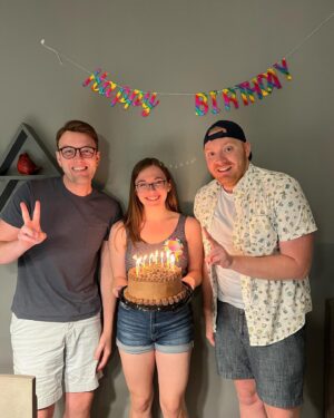 Michael Bruner Instagram - It may not have been as epic as Keesha’s bday, but spending his birthday in the BB house was a top bucket list item! We celebrated in MN with ice cream cake, of course chocolate peanut butter, a Michael favorite! Happy Birthday Michael! 🥳 #bb24 #TeamMichael