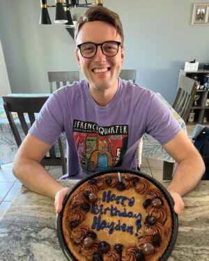 Michael Bruner Instagram - Happy birthday, Hayden!! I hope your birthday is as great as this cookie cake tasted 😂 I love you so much, and I’m so proud of you 💙 I can’t wait to make this year even better than the last 😘