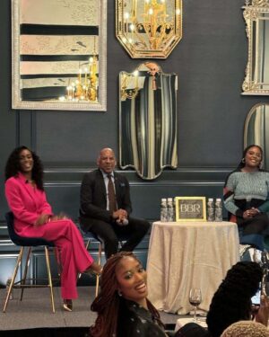 Michaela Angela Davis Instagram - Fashion. Family. Fairness. only a few catwalks ago, my daughter @glittergrowsinbrooklyn was the only baby sitting on my lap in Paris at the fashion shows - now here I sit next to her, baby in her belly at @gucci opening where she’s a major player on the marketing team 👉🏽 Standing tall with her father @ezraknight NY SAG-AFTRA Pres. at @blackbeautyroster x @lorealgroupe Hair & Makeup Equity Dinner - beautifully celebrating significant advances made in inclusive policies @sagaftra including measures to ensure talents diverse beauty needs are recognized   met in production(this is a BIG deal y’all - I’ll post agreement points Ezra shared with us in stories) done in partnership with BBR bossssss founder @maudeyoaks 👉🏽 panel included @thetextureofchange from L’Oreal which advanced legislation in NY & NJ including Mandatory Training in Textured Hair 👊🏽 (also a Big deal- though it sounds like it would be standard. Many folks lobbied for this for decades (including @ddacosta_beauty ) worth celebrating 👊🏽 @jcruel makes a beauty event more beautiful #guccichangemakers #bbrbeautyeequity #nyfw2024 #imageactivist #EQUITY