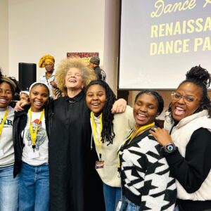 Michaela Angela Davis Instagram - In Heaven as it is on earth….. yesterday was a bit of the divine down on the ground. @justice4blackgirls gathered 500 Black girls from all around for a cross generational gathering, healing & creative conjuring of sacred sisterhood… I meditated, ate fried chicken & greens with Nikki Giovanni we talked of Grandmothers, stars   space, fishing and writing and writing (she gave some notes 🥺) her conversation with the girls was transformative   hilarious - so moved so many girls   students have organically used #TheHairTales as an affirmative teaching tool (whaddup @pittsburguni ?!) it was a vision I’ve always held for this living project (docuseries steaming on @hulu ) #JBG2023 #NikkiGiovanni #BlackWomenCreators #MADHappyPlace