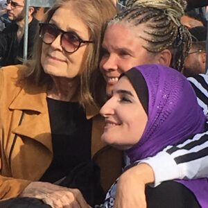 Michaela Angela Davis Instagram - We hold on to each other, in these times, in all times. My freedom fighting sis @lsarsour and with Ms Steinem @gloriasteinem #FBF (and Patriarchy is STILL a Bitch)