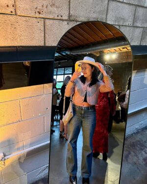 Michele Selene Ang Instagram - Cowboy Selene 🤠🤠🤠 thanks for letting me tag along @arden_cho! (guess what we were talking about, last slide)
