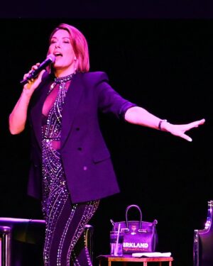 Michelle Collins Instagram - The best feeling in the world: Getting a steroid shot hours before your big LA theater debut 🥰 medicine works and Los Angeles you delivered me the best audience a girl could ask for last night in the most beautiful theater in town!! Thank you to everyone who trekked to La Cienega for the B*g N*tural Tour last night and to @mametown @daniellecarolineschneider & @caseyrosewilson for being dream guests who came bearing gifts!! (Empty pill bottles. CASEY!!!) I wake up #bloated #enraged (roid side effects) and ready to hit up the @citywineryphil Sunday night!!!
