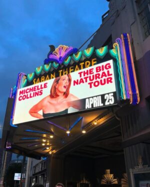 Michelle Collins Instagram - The best feeling in the world: Getting a steroid shot hours before your big LA theater debut 🥰 medicine works and Los Angeles you delivered me the best audience a girl could ask for last night in the most beautiful theater in town!! Thank you to everyone who trekked to La Cienega for the B*g N*tural Tour last night and to @mametown @daniellecarolineschneider & @caseyrosewilson for being dream guests who came bearing gifts!! (Empty pill bottles. CASEY!!!) I wake up #bloated #enraged (roid side effects) and ready to hit up the @citywineryphil Sunday night!!!