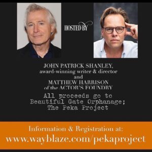 Michelle Harrison Instagram - The PEKA PROJECT. ❤️Only 3 days away. Our line up of scenes starting with earlier John Patrick Shanley work and ending with more recent. 

If you haven’t got your ticket please head to my bio. This Saturday, Feb 12th, 2-4pm PST, 5-7 EST. All virtual! 

All proceeds support a beautiful project for children through @beautifulgatelesotho. 

See you soon @grantgust @kimberlywilliamspaisley @michaelkarlrichards @candicepatton #JesseLMartin @lexadoig @johnwesleyshippjr #LizzieBoys @michael_shanks @johnp.shanley