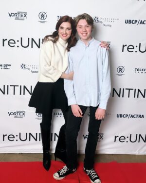 Michelle Harrison Instagram - Vancouver, we felt the love last night. ✨Thanks for supporting our film @reunitingfilm. It's one thing to tuck away and work on a project with people you adore, and quite another to experience it with family and friends surrounding you in a theatre. Especially with your oldest boy at your side. 🩷
(Watch out folks, @eh_studios_youtube will probably direct you one day!)

My heart is full. We loved making this. Please support our film this week if you are so inclined. @lauraadkin I am so proud of you! @kristarandgruen you rock. 💥#femalefilmmakers @vortexmediainc