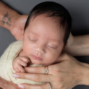 Michelle Hayden Instagram - Our sweet baby boy Maverick 💙 

I prayed for you all my life. God blessed us with you in his perfect timing. From our first day in the NICU to bringing you home has been the best part of my life. That’s why I don’t mind staying up with you all night I know one day I’ll miss these very moments. If all my hardships made me a better mom for you then they were all worth it. I love you, Te amo, Je vous aime 💙