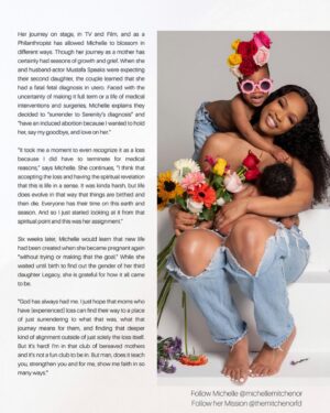 Michelle Mitchenor Instagram - ✨FULL Story Link in Stories✨
Thank you @deeper.than.hair.magazine for giving me the honor of being your Cover Story. My prayer is that my truth heals other women who may share a similar experience. The divine has me in such a special way and I am immensely grateful. Link in my stories ✨ Special s/o to @sosheargenius the EditorNChief of #dthmagazine for “seeing “ me. “April Showers Bring May Flowers “🌺 #motherhood #tfmr #serenity #deeperthanhair